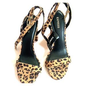 Express cute leopard block heels